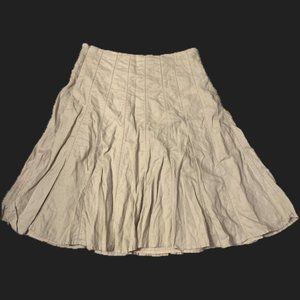 fairycore beige linen midi skirt